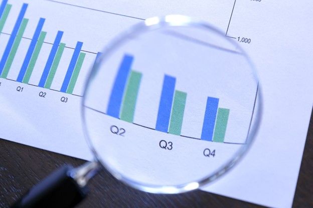 Quarterly revenue bar chart showing deferred and revenue recognized